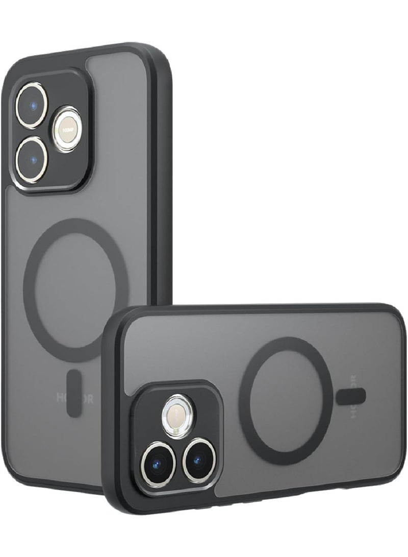 Adando Magnetic Protective Case Compatible with Honor 600 Lite, [Anti-Fingerprint and Anti-Scratch], Translucent Frosted Protective case with Honor 600 Lite (Black) - Image 1