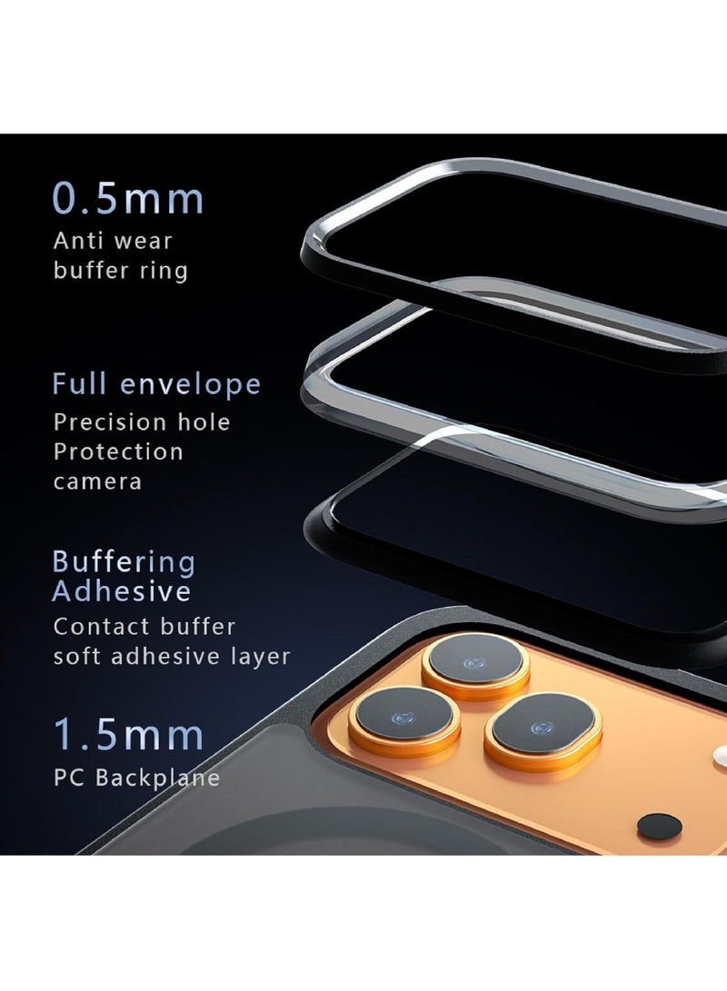 Adando Magnetic Protective Case Compatible with Honor 600 Lite, [Anti-Fingerprint and Anti-Scratch], Translucent Frosted Protective case with Honor 600 Lite (Black) - Image 2