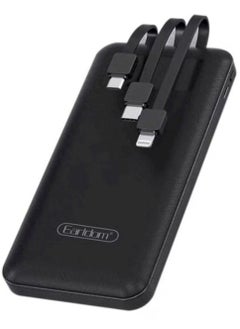 Earldom 10000.0 mAh Power Bank with 3 Wire In-Built Charging Cable And LCD Display Black  - Image 1