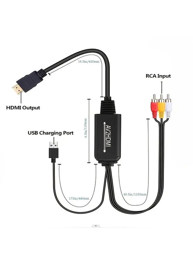 كابل RCA إلى HDTV أسود 6 قدم (1.8 متر) محول صوت وفيديو - Image 3