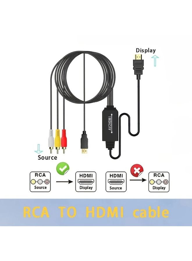 كابل RCA إلى HDTV أسود 6 قدم (1.8 متر) محول صوت وفيديو - Image 2