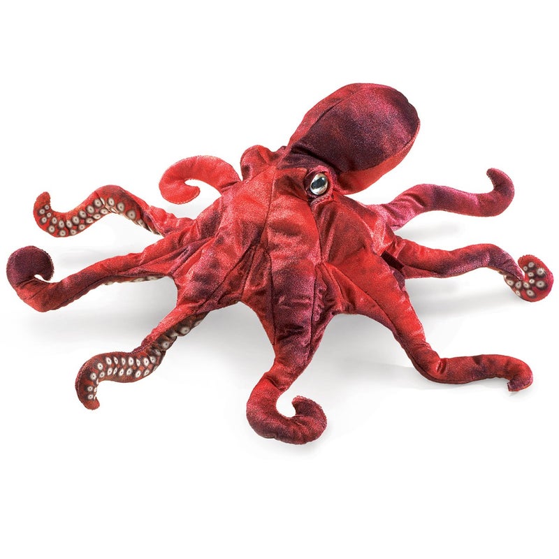 Folkmanis Red Octopus Hand Puppet - Image 1
