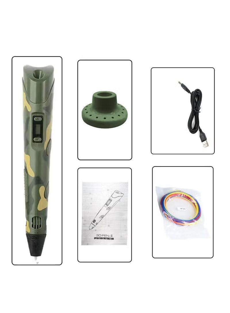 3D Printing Pen With Adjustable Speed And Temperature (USB Plug) Green - Image 2
