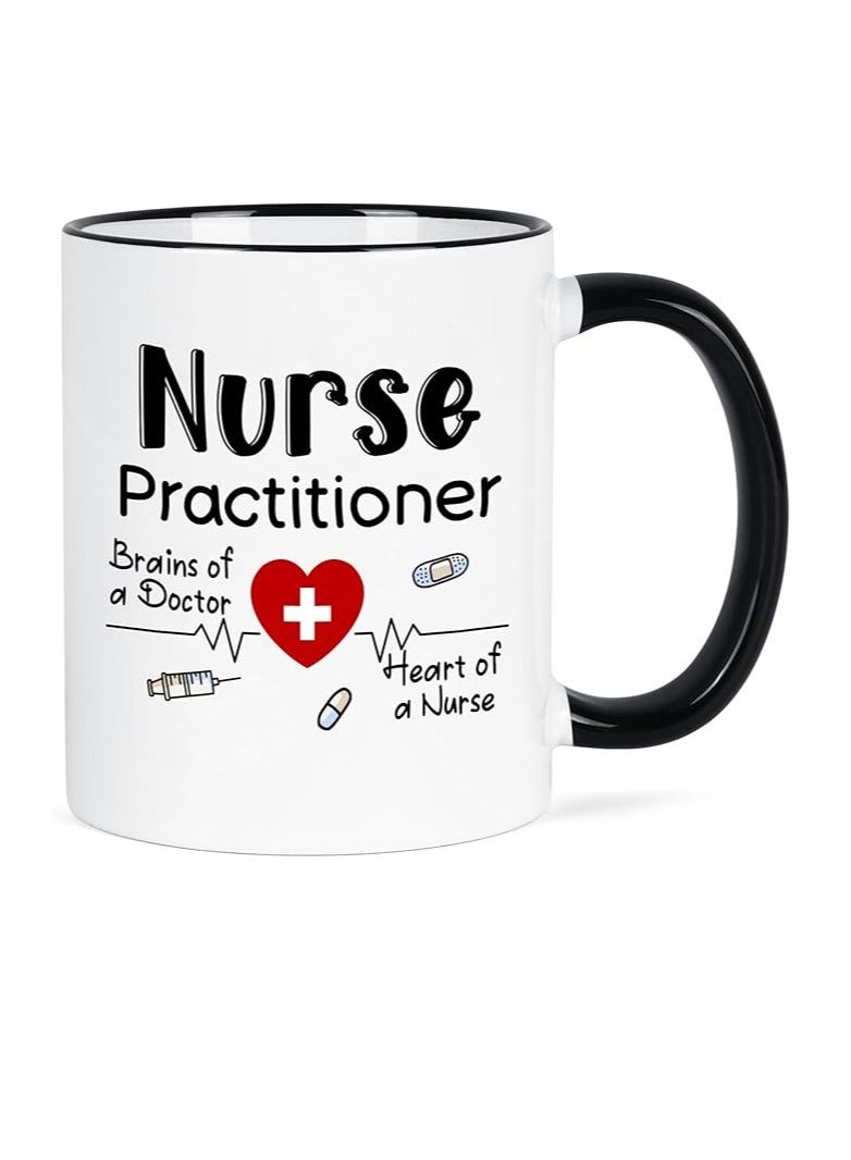 RYN Nurse Practitioner Gifts, Nurse Gifts for Women, Nurse Practitioner Graduation Gifts, Nurse Week Gifts, Nurse Practitioner Supplies, NP Gifts, Brains of a Doctor Heart of a Nurse Mug, 11 Oz - Image 1