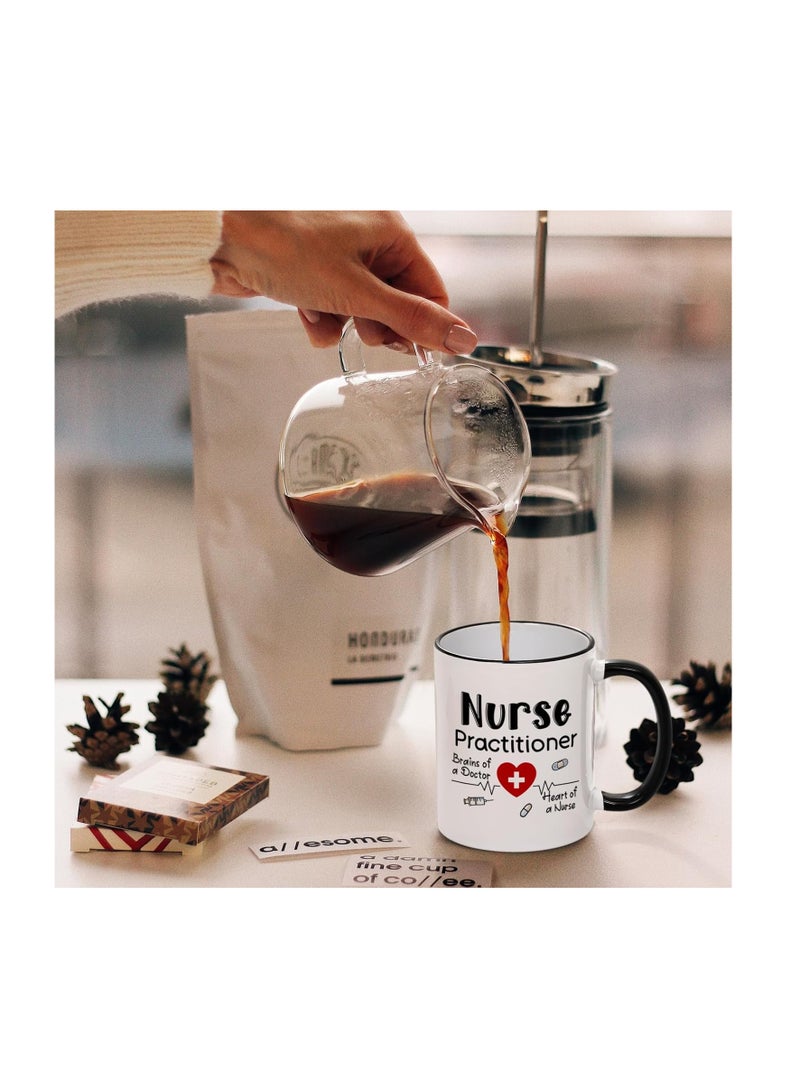 RYN Nurse Practitioner Gifts, Nurse Gifts for Women, Nurse Practitioner Graduation Gifts, Nurse Week Gifts, Nurse Practitioner Supplies, NP Gifts, Brains of a Doctor Heart of a Nurse Mug, 11 Oz - Image 3