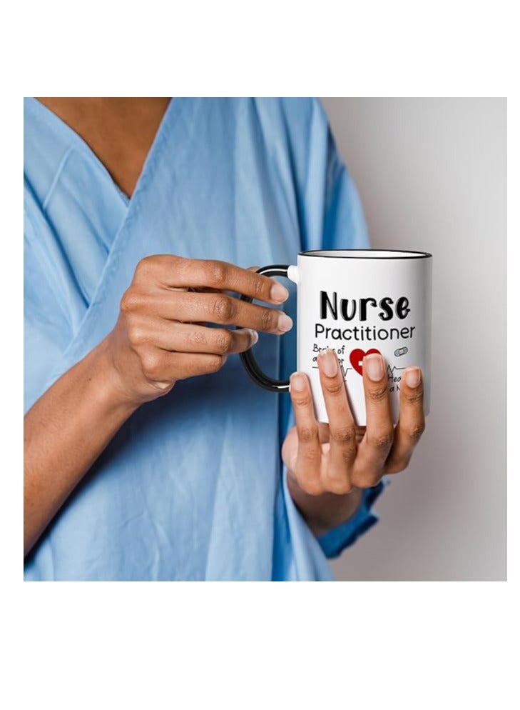 RYN Nurse Practitioner Gifts, Nurse Gifts for Women, Nurse Practitioner Graduation Gifts, Nurse Week Gifts, Nurse Practitioner Supplies, NP Gifts, Brains of a Doctor Heart of a Nurse Mug, 11 Oz - Image 2