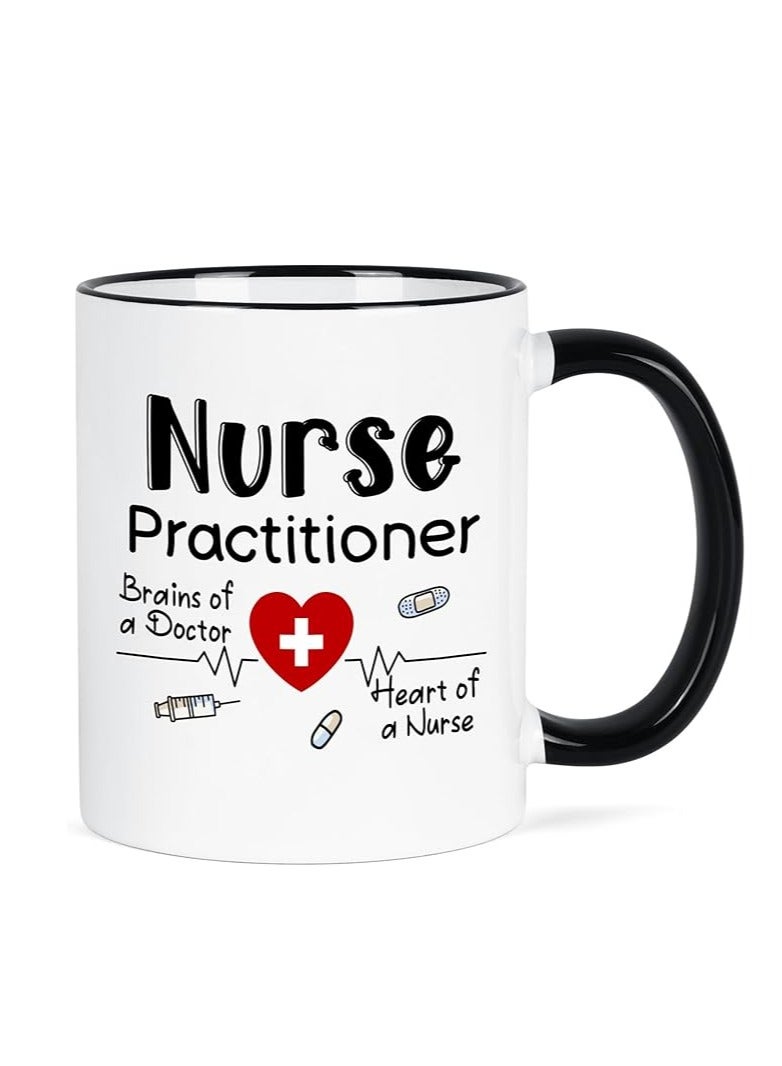 RYN Nurse Practitioner Gifts, Nurse Gifts for Women, Nurse Practitioner Graduation Gifts, Nurse Week Gifts, Nurse Practitioner Supplies, NP Gifts, Brains of a Doctor Heart of a Nurse Mug, 11 Oz - Image 4
