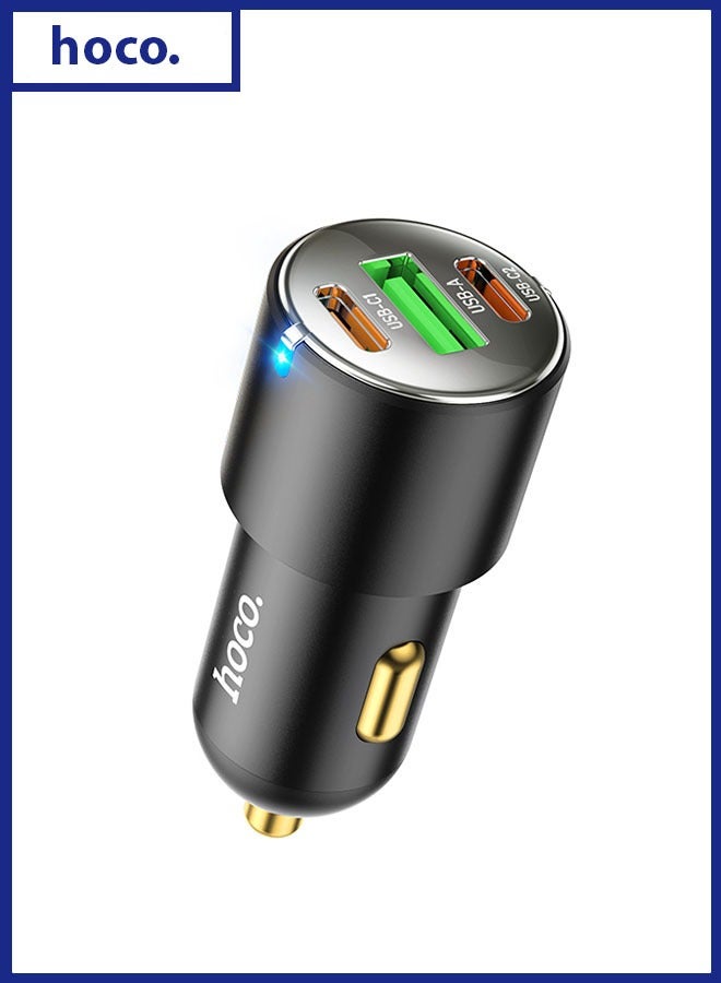 هوكو. شاحن سيارة NZ6 PD45W ثلاثي المنافذ (2C1A) (أسود) - Image 1