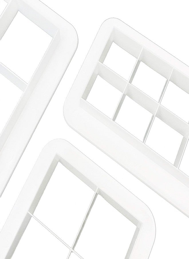 Rosojodg 3Pcs White Square Cookie Cutter Set, Geometric Multicutter Square Cake Fondant, Cookie Biscuit Cutters Cake Decorating,Cookie Cutters Baking Tools and Accessories(3 Size） - Image 4