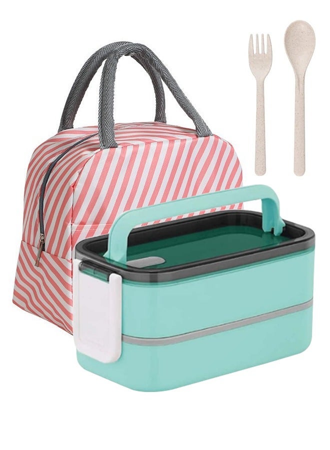 ROEIEIS Adult Bento Box Lunch Box Large, Bento Box Japanese Lunch Box Kit with Bag & Utensils, Food Picks for Bento Box Containers, Stackable Bento Box for Adults, Microwave Bento Boxes BPA-free Food Safe - Image 1