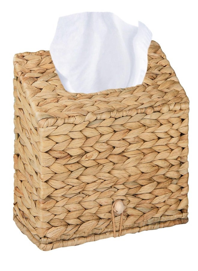 BIBELUN Woven Tissue Box Cover, Water Hyacinth Hand Towel Holder Compatible with Kleenex Disposable Paper Hand Towels, Farmhouse Wicker Napkin Dispenser for End Table, Bathroom, Kitchen, Home Decor - Image 1