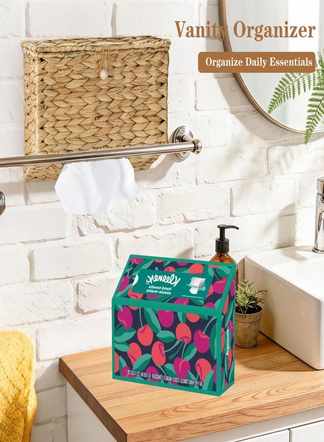 BIBELUN Woven Tissue Box Cover, Water Hyacinth Hand Towel Holder Compatible with Kleenex Disposable Paper Hand Towels, Farmhouse Wicker Napkin Dispenser for End Table, Bathroom, Kitchen, Home Decor - Image 3