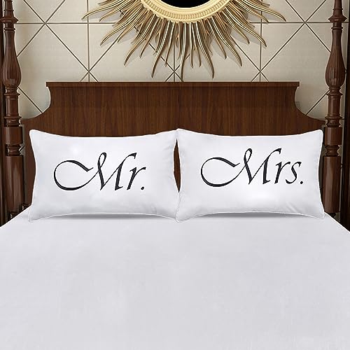 DasyFly 2PCS Mr and Mrs Pillow Cases,His and Hers Couples Pillowcases,Romantic Anniversary Engagement Christmas Wedding Gifts for The Couple,Bride Shower Gifts Ideas - Image 3