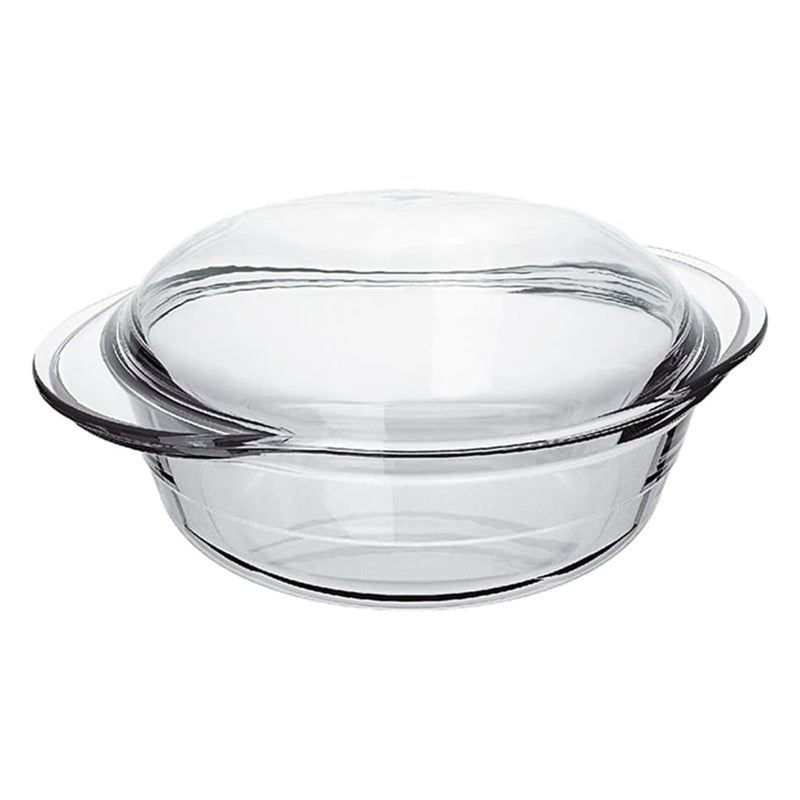 Marinex طاجن زجاجي كبير مارينيكس مع غطاء 2.8 لتر - شفاف - Image 2