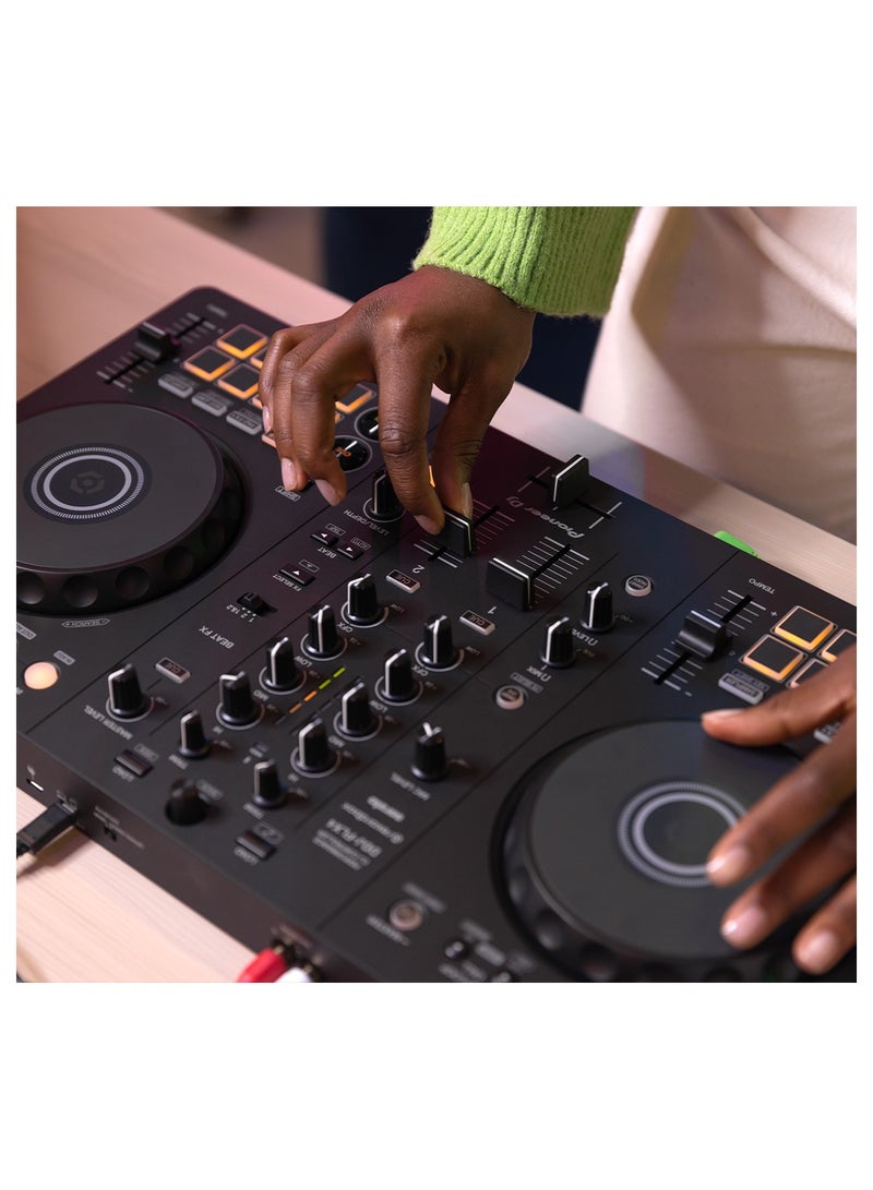 Pioneer DJ DDJ-FLX4 2-deck Rekordbox and Serato DJ Controller-Black - Image 5
