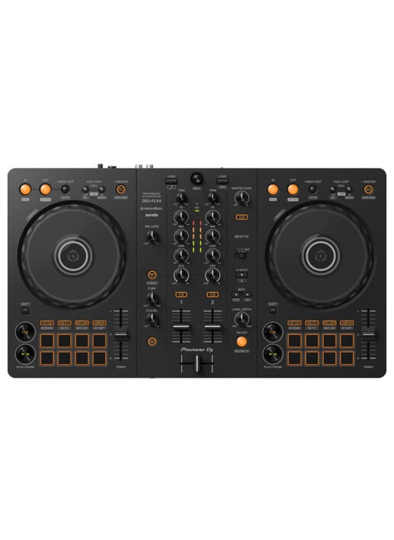 Pioneer DJ DDJ-FLX4 2-deck Rekordbox and Serato DJ Controller-Black - Image 1