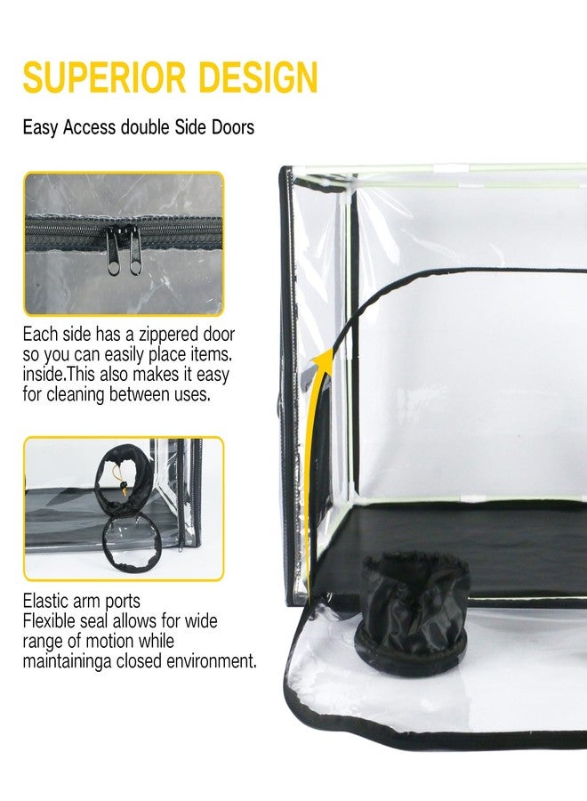 ACover Large Still Air Box Mushroom, Mushroom Grow Bag Kit Mycology Fume Hood Propagation Stations Grow Kit Monotub Kit Mushroom Planting Bag Tent for Spores Horticulture Supplies,31.5x 20.5x 20.5inch - Image 4