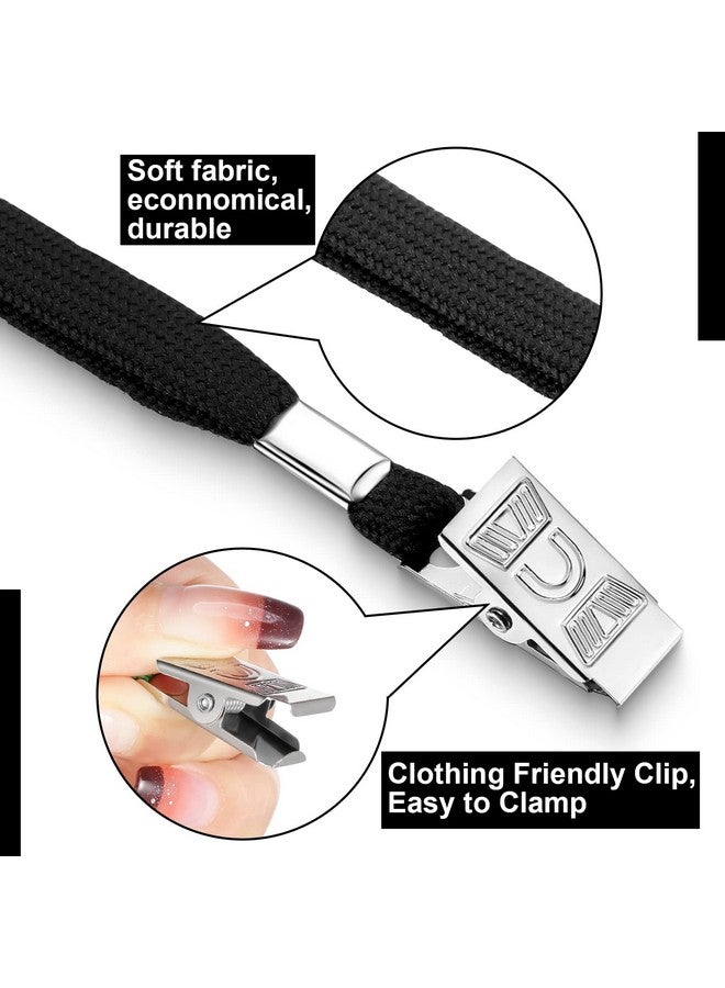 Marspark 100 مجموعة من بطاقات الأسماء الشفافة مع أربطة عنق لبطاقات الهوية، أربطة عنق قابلة لإعادة الاستخدام مع حامل هوية، شارات اسم بلاستيكية مع أربطة عنق للكبار والأطفال وكلية إدارة الأعمال والكنيسة والمؤتمرات (أسود) - Image 3