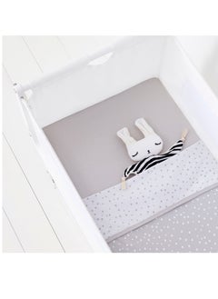 Snuz 3 Pieces Crib Bedding Set Infant And Baby, Perfect Crib Starter Bedding Bundle, 100% Cotton , 1X Blanket, 2X Crib Sheets , Fitted Sheet Size:44 X 80Cm (Max.), Blanket Size: 75 X 75Cm - Grey  - Image 3