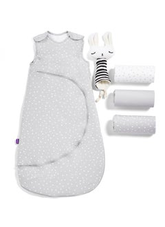 Snuz 3 Pieces Crib Bedding Set Infant And Baby, Perfect Crib Starter Bedding Bundle, 100% Cotton , 1X Blanket, 2X Crib Sheets , Fitted Sheet Size:44 X 80Cm (Max.), Blanket Size: 75 X 75Cm - Grey  - Image 5