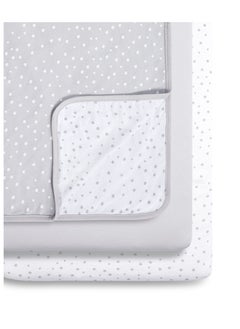 Snuz 3 Pieces Crib Bedding Set Infant And Baby, Perfect Crib Starter Bedding Bundle, 100% Cotton , 1X Blanket, 2X Crib Sheets , Fitted Sheet Size:44 X 80Cm (Max.), Blanket Size: 75 X 75Cm - Grey  - Image 1