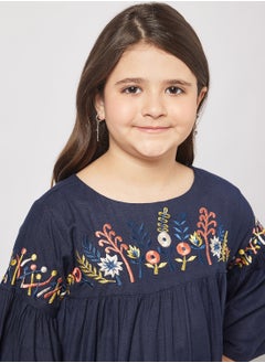 HANA & SARA Kids Embroidered Tassel Detail Jalabiya  - Image 3