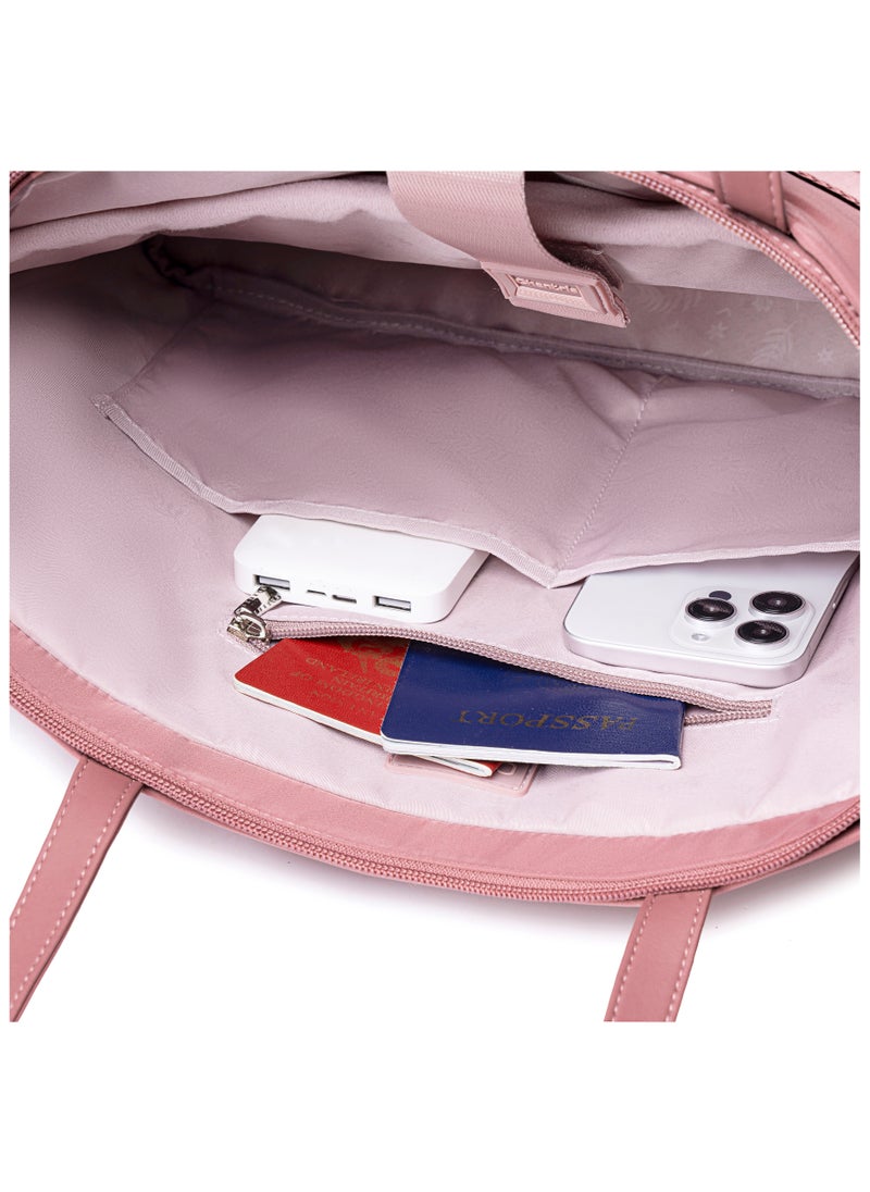شانتريا - Premium Lightweight Laptop Hand Bag for Women Water Resistant Multifunctional Laptop Sling Bag with Multiple Pockets for Casual/Work/College/ School, CB00789-Nostalgia Rose - Image 1