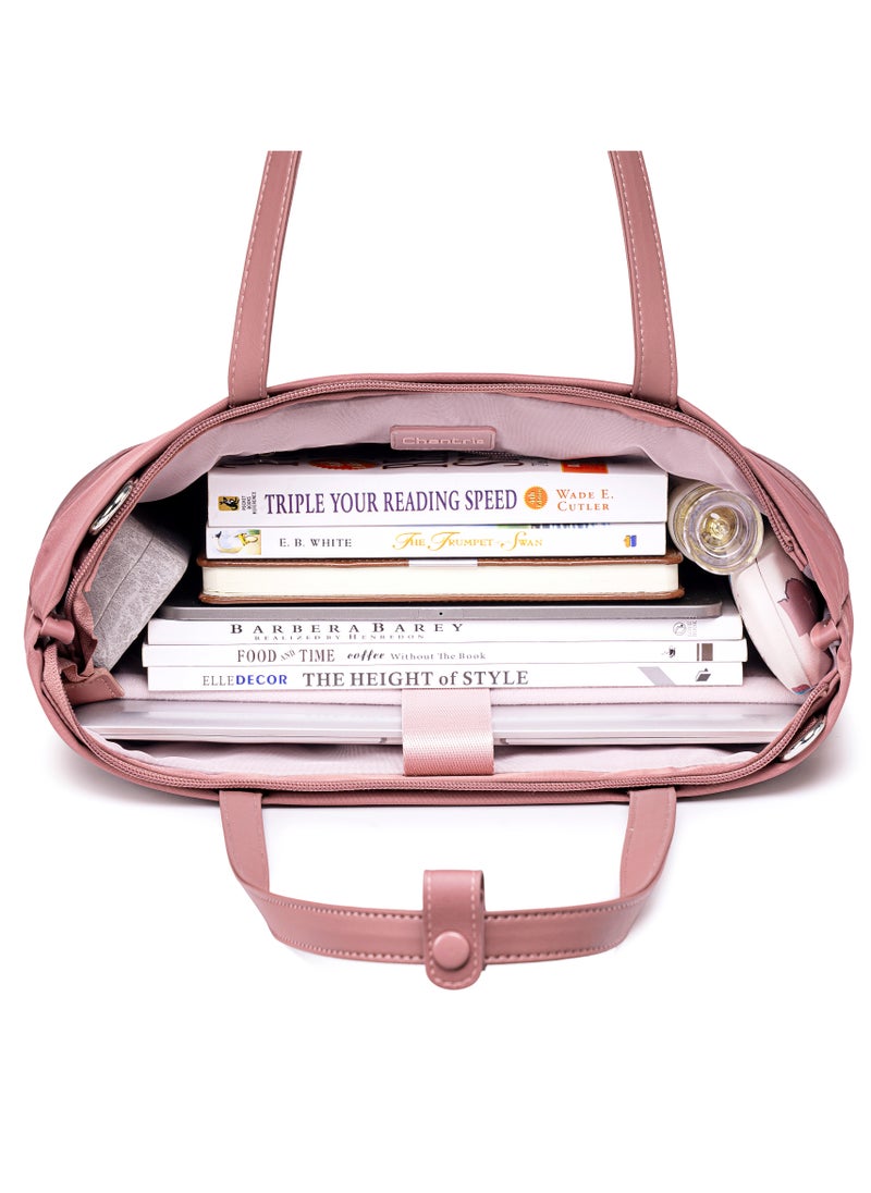 شانتريا - Premium Lightweight Laptop Hand Bag for Women Water Resistant Multifunctional Laptop Sling Bag with Multiple Pockets for Casual/Work/College/ School, CB00789-Nostalgia Rose - Image 1