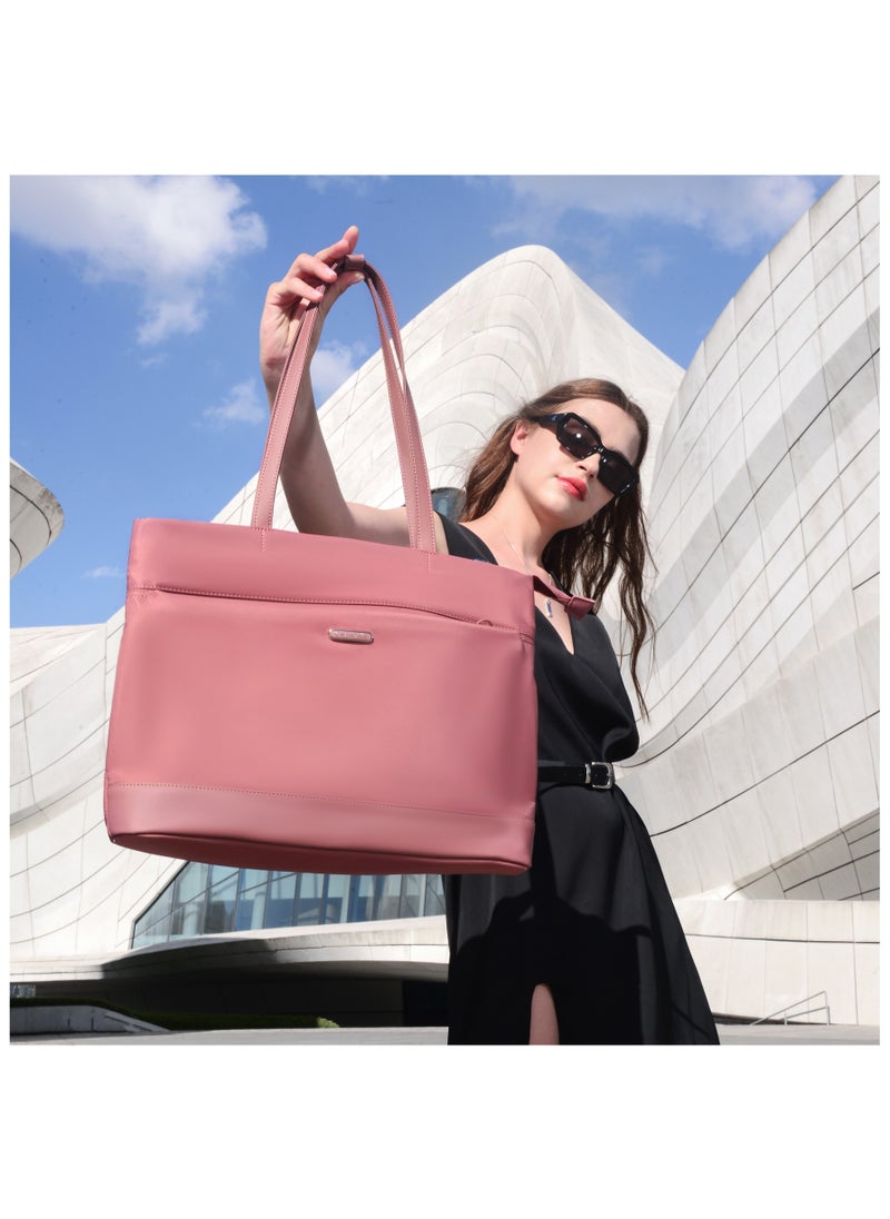 شانتريا - Premium Lightweight Laptop Hand Bag for Women Water Resistant Multifunctional Laptop Sling Bag with Multiple Pockets for Casual/Work/College/ School, CB00789-Nostalgia Rose - Image 1
