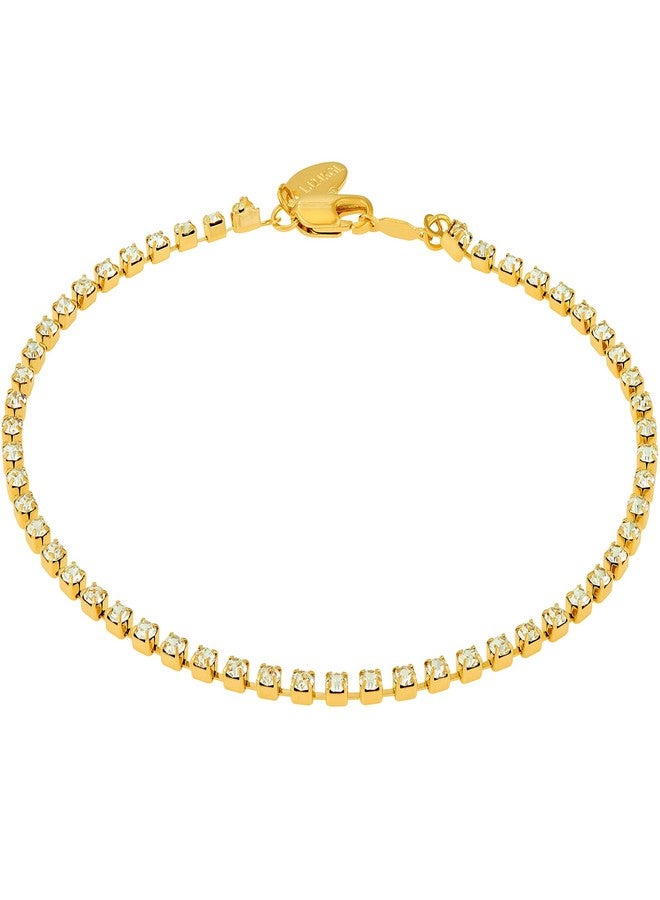 LIFETIME JEWELRY Iced Out Cubic Zirconia Anklet For Women & Men 24k Gold Plated (11.00) - Image 1
