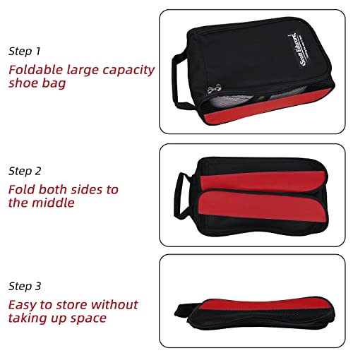 Scott Edward Portable Golf Shoe Bag Outdoor Travel Zippered Waterproof&Breathable Carrier Bags for Men and Women - Image 4