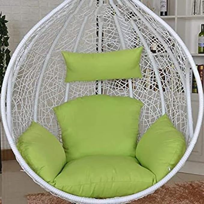 PRIME PIGEON PRIME PIGEON 1 Seater Hammock Swing for Balcony Hanging Chair Without Stand Indoor Outdoor Jhula Heavy Strong 150 kg Capacity 1 Person Included CushionWhiteGreen 