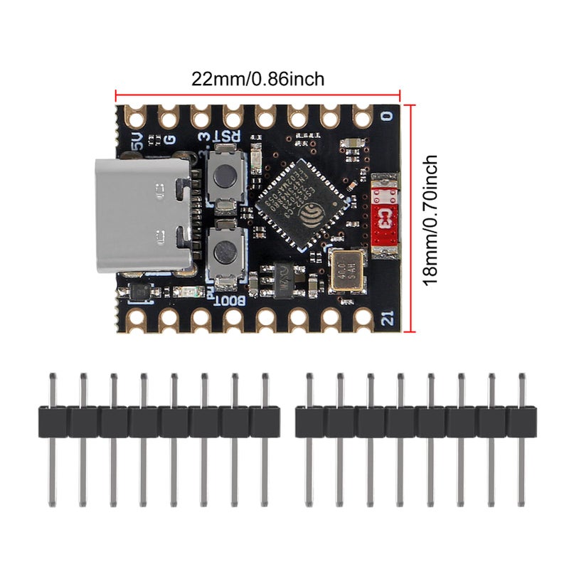 ACEIRMC 5pcs Type-C ESP32-C3 Development Board ESP32 C3 Mini WiFi Bluetooth 160MHz Running Frequency 2.4GHz Wi-Fi & Bluetooth 5.0 ESP32 C3 Super Mini for Arduino - Image 4