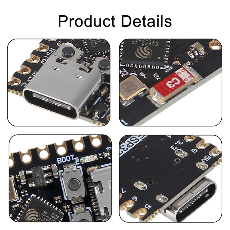 ACEIRMC 5pcs Type-C ESP32-C3 Development Board ESP32 C3 Mini WiFi Bluetooth 160MHz Running Frequency 2.4GHz Wi-Fi & Bluetooth 5.0 ESP32 C3 Super Mini for Arduino - Image 3