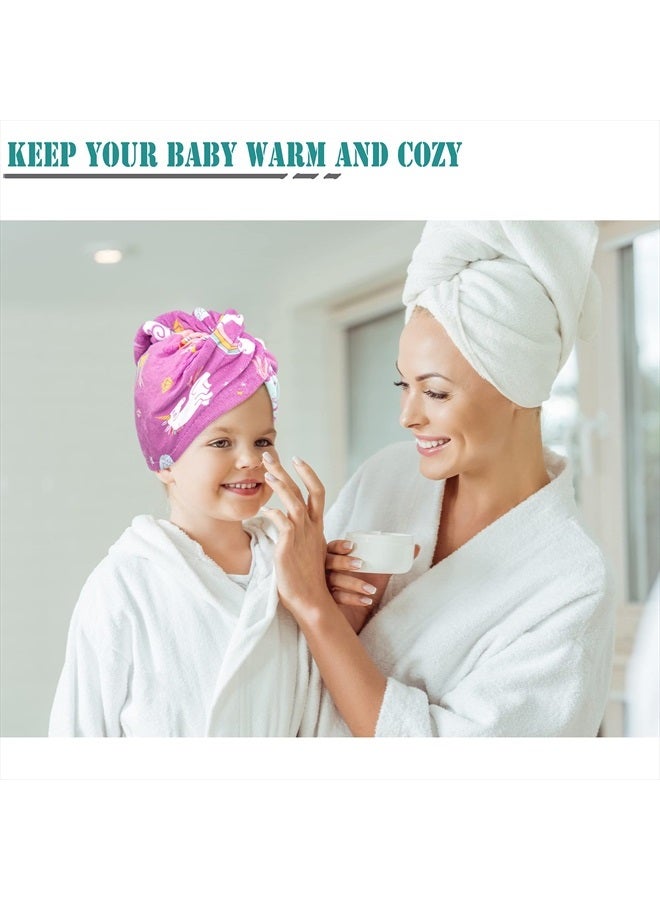 ELLEWIN Microfiber Hair Drying Towels for Kids, 3 Pack Unicorn Wet Hair Towel Wrap Turban for Girls Children Women, Quick Dry Twisty Hair Towels Wrap for Curly Long Thick Hair Anti Frizz - Image 5