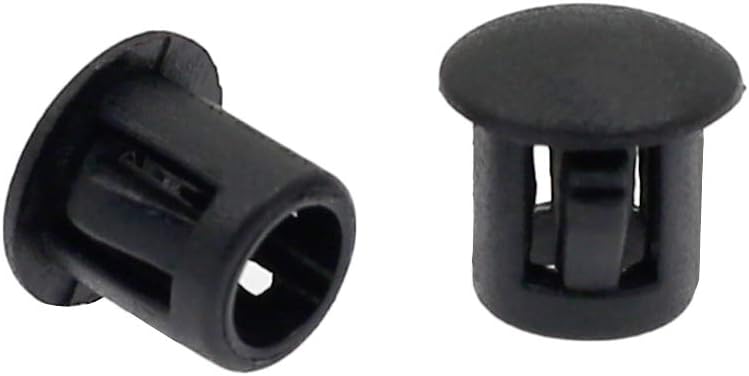 Suiwotin 60PCS 6mm (1/4") Black Hole Plugs Plastic Flush Type Hole Plugs Snap in Locking Hole Tube, Furniture Fencing Post Pipe Insert End Caps (Black) - Image 3
