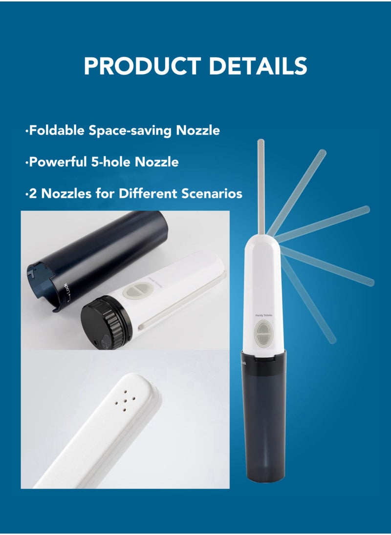 Oasis Casa - Portable Shattaf Electric Handheld Bidet Sprayer Rechargeable Handy Toilette with 2 Modes 2 Nozzles 2 Adaptors 1 Travel Bag IPX7 Waterproof, Travel Office Camping Personal Hygiene Postpartum Baby Care - Image 1