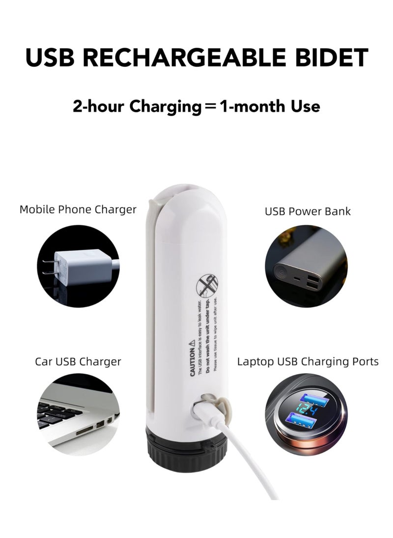 Oasis Casa - Portable Shattaf Electric Handheld Bidet Sprayer Rechargeable Handy Toilette with 2 Modes 2 Nozzles 2 Adaptors 1 Travel Bag IPX7 Waterproof, Travel Office Camping Personal Hygiene Postpartum Baby Care - Image 1