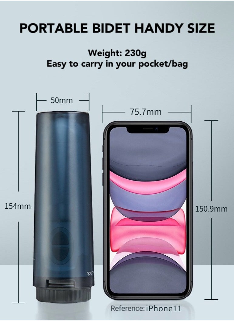 Oasis Casa - Portable Shattaf Electric Handheld Bidet Sprayer Rechargeable Handy Toilette with 2 Modes 2 Nozzles 2 Adaptors 1 Travel Bag IPX7 Waterproof, Travel Office Camping Personal Hygiene Postpartum Baby Care - Image 1