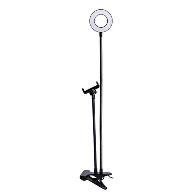 Adjustable LED Ring Light With Phone Holder For Live Streaming Photography Dimmable Selfie Fill Light Black - Image 2