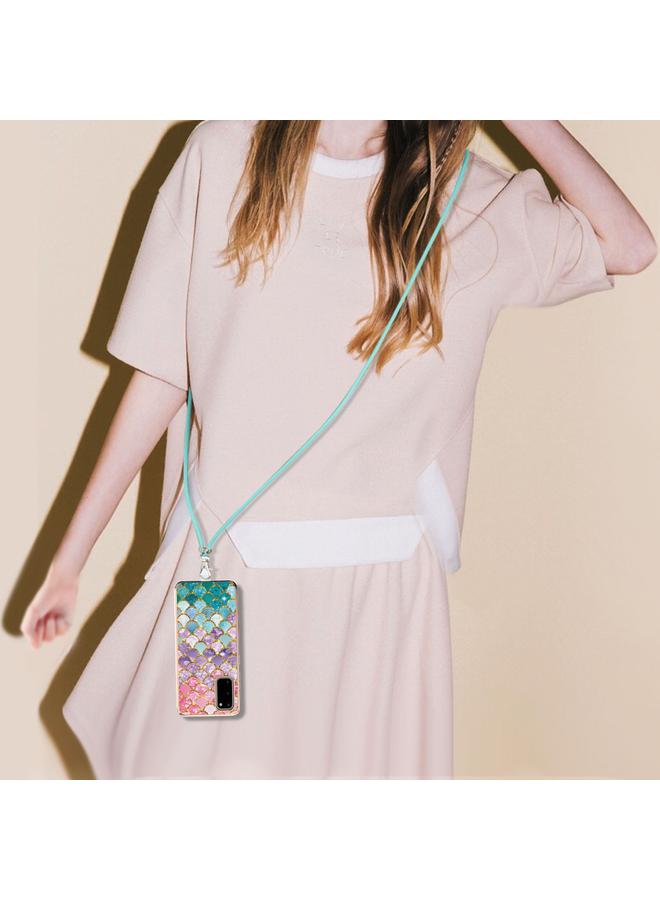 اس-توب جراب لهاتف Samsung Galaxy S20 بنمط طلاء كهربائي IMD TPU مقاوم للصدمات مع حبل للرقبة - Image 4