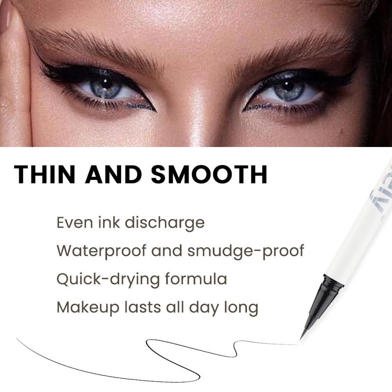 evpct Eyebrow Stencils Kit for Women Shaping, Eyebrow Shaper Makeup Kit, Eye Brow Stencil Shaper Tinting kits for Women, with Eyeliner, Eyebrows Pencil, Pomade, Brush and 10 Stencils, Kit-01# EBONY - Image 3