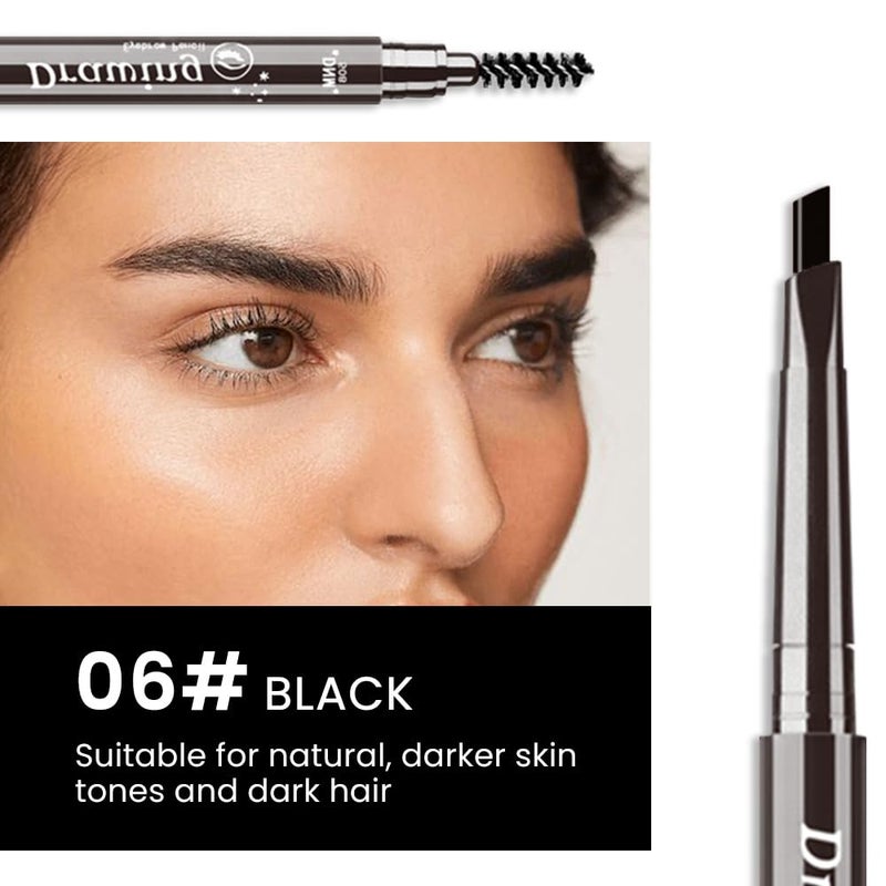 evpct Eyebrow Stencils Kit for Women Shaping, Eyebrow Shaper Makeup Kit, Eye Brow Stencil Shaper Tinting kits for Women, with Eyeliner, Eyebrows Pencil, Pomade, Brush and 10 Stencils, Kit-01# EBONY - Image 4
