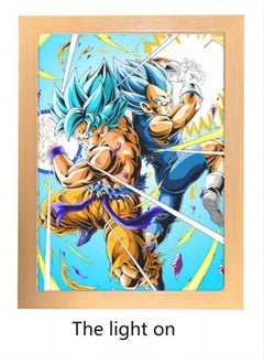 TNGames Dragon Ball  Son Goku and Vegeta Frame Lamp Light Painting Decorative Table Lamps Night Light  31*22cm  - Image 3