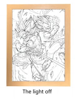 TNGames Dragon Ball  Son Goku and Vegeta Frame Lamp Light Painting Decorative Table Lamps Night Light  31*22cm  - Image 2