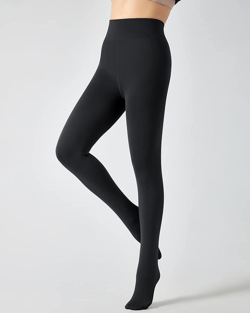 HSR Women High Rise Winter Warm Thermal Fleece Lined Thick Tights Slim Fit Leggings Pants Waist Size : 26 to 34 Inch Stretchable (Footed-Black) - Image 5