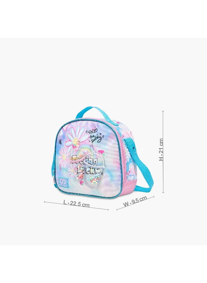 sami_studio Lunch Bag-Enjoy The Journey - Juices-Collection-1 Cmprt With Zip- (Polyester ) Multicolor \ 22.5X9.5X21 - Image 2