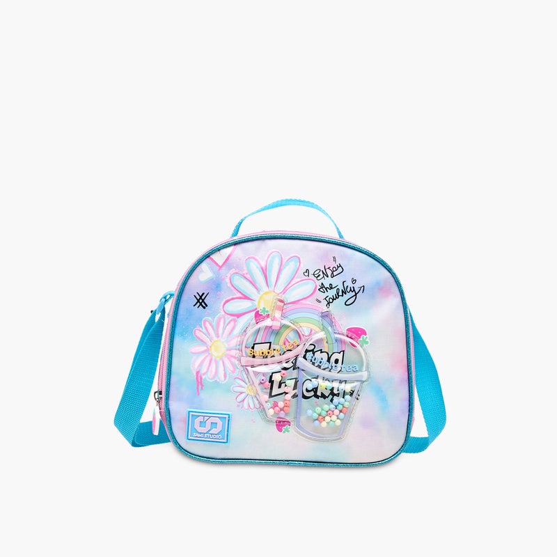 sami_studio Lunch Bag-Enjoy The Journey - Juices-Collection-1 Cmprt With Zip- (Polyester ) Multicolor \ 22.5X9.5X21 - Image 1