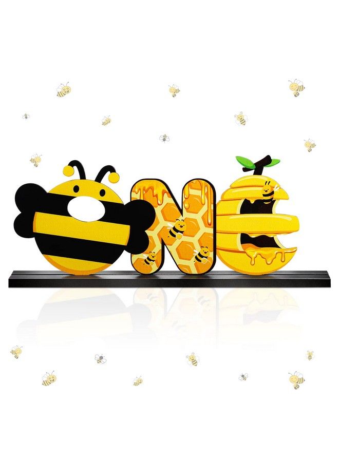 Queekay Bee One Letter Sign Wooden Table Centerpieces Summer First Honey Bee Day Photo Prop Table Centerpieces Decorations For Boys Girls Baby Shower Sweet Bee 1St Theme Birthday Party Supplies - Image 1