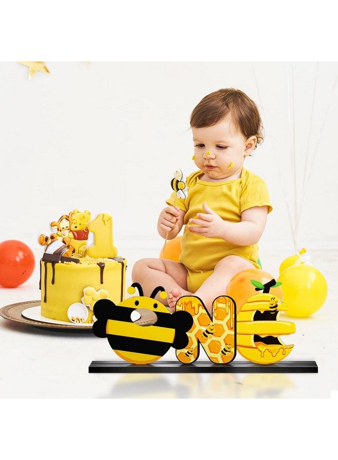 Queekay Bee One Letter Sign Wooden Table Centerpieces Summer First Honey Bee Day Photo Prop Table Centerpieces Decorations For Boys Girls Baby Shower Sweet Bee 1St Theme Birthday Party Supplies - Image 5